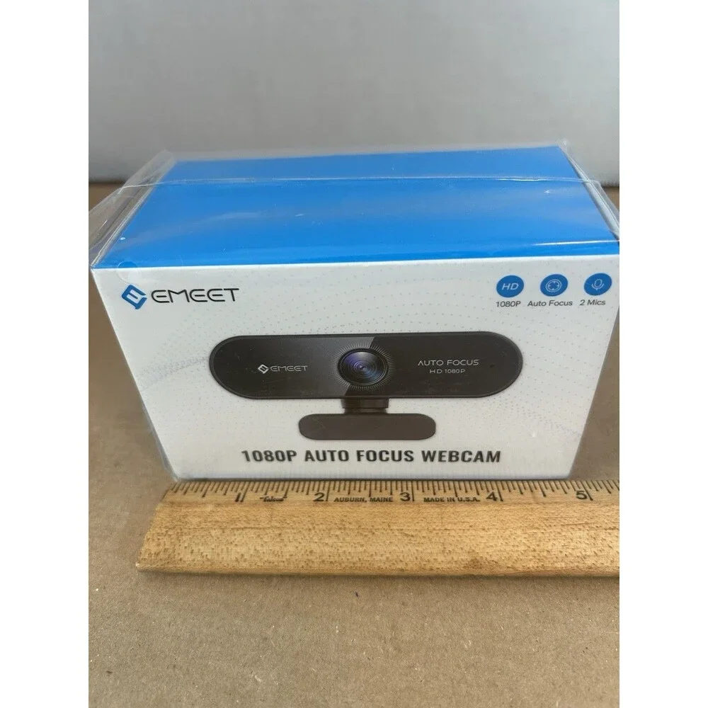 EMEET Nova 1080P Auto Focus Webcam HD USB Camera Dual Mic Factory Sealed New